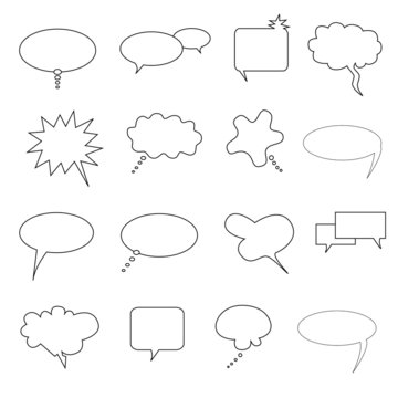 Speech, talk and thought bubbles