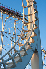 roller coaster in warm evening light
