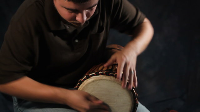 Man On Hand Drum