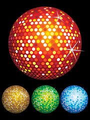 abstract colorful disco balls set