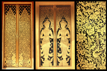 Thai art in door background