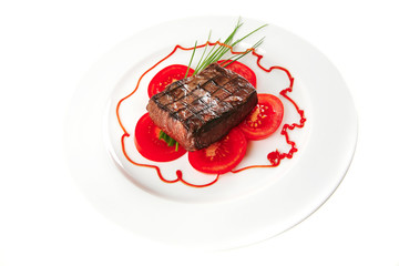 roast meat served on plate