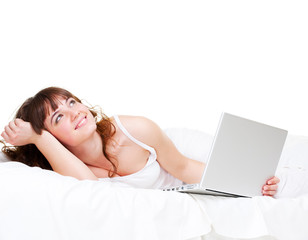 Obraz premium lovely young woman looking up