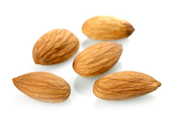 Almonds isolated on white background