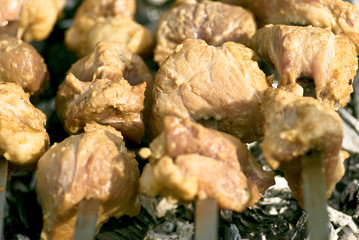 Barbeque on grill