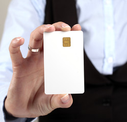 Blank Credit Card in Business Women Hand