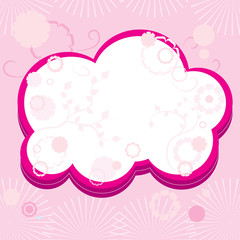 Pink greetings card with flowers, part 15, vector illustration