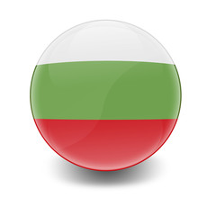 Esfera brillante con bandera Bulgaria