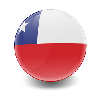 Esfera brillante con bandera Chile