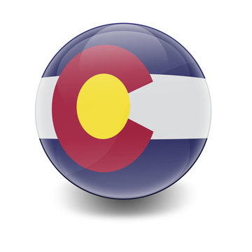 Esfera brillante con bandera Colorado