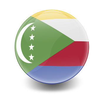 Esfera brillante con bandera Comores