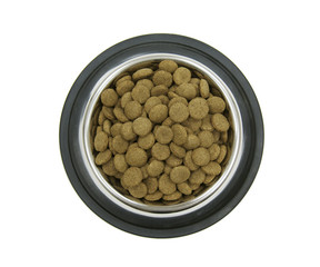dry pet food in the bowl