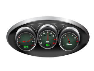 Car Dashboard Dials Vector Illustration