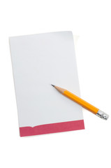 Notepad and pencil