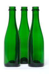 Three Green Glass Bottle
