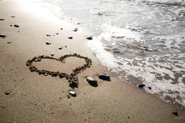 Heart at the beach