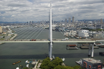 Fototapeta na wymiar Ponte Sulla Baia di Osaka