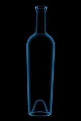 botle 3D xray blue transparent