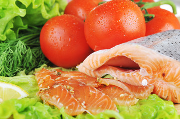 pieces of  salmon