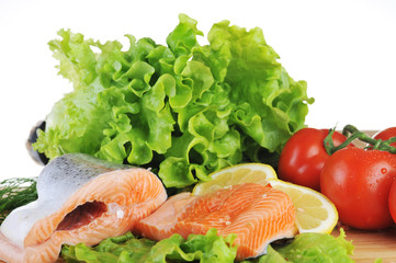pieces of  salmon