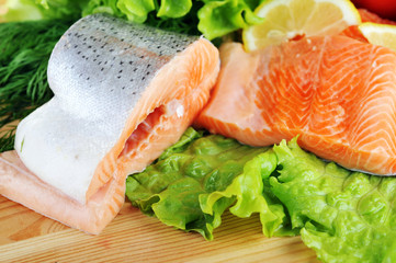 pieces of  salmon