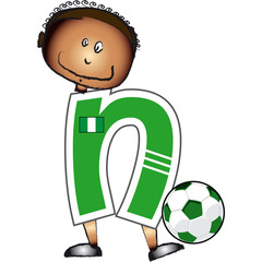 Alphabet Football lettre N