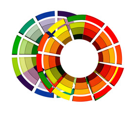 circle of colorful samples