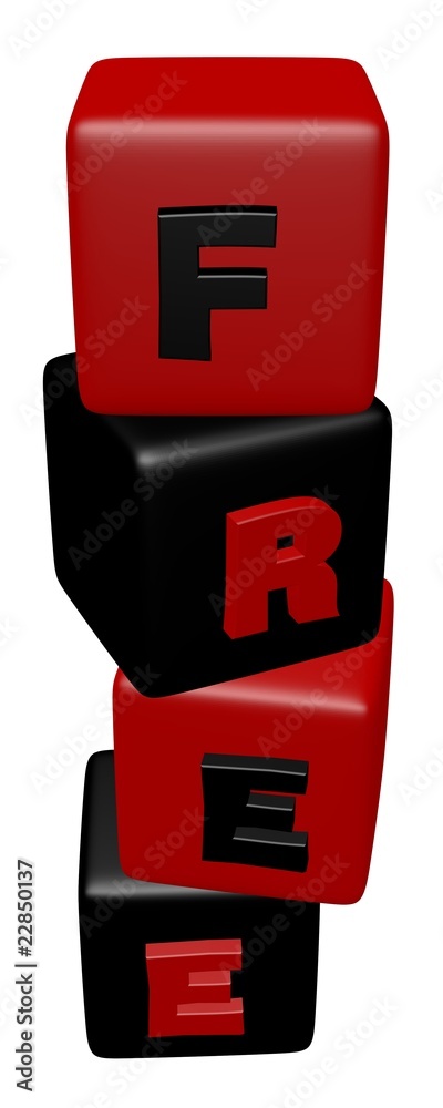 Fototapete cube block combined a free word in a row with a risky compositio