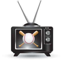 baseball with bats old fashioned television