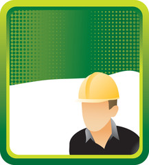 construction worker green background