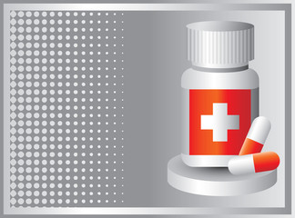 Obraz premium medicine bottle silver halftone banner