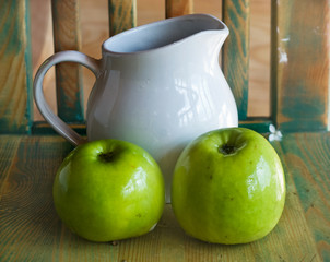 Apples and jug