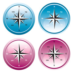 Set of the buttons. Trip. Vector.