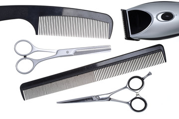 Scissors, scissors tapering, machine for hairstyle