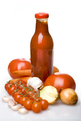 sauce and vegetables