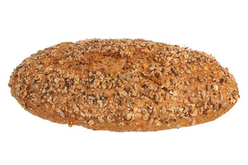 Brown bread isolated on white background