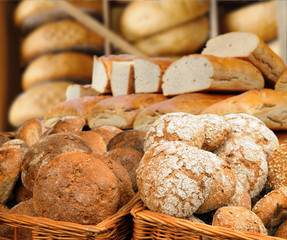 Traditional bread in baskets