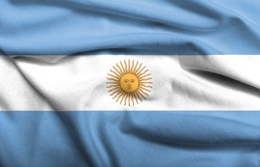 3D Flag of Argentina satin
