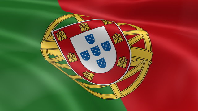 Portuguese flag in the wind