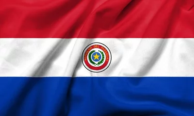 Foto auf Acrylglas Südamerika 3D Flag of Paraguay satin