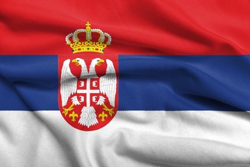 3D Flag of Serbia satin