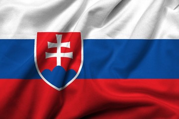 Fototapeta premium 3D Flag of Slovakia satin
