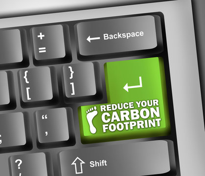 Keyboard Illustration "Reduce Your Carbon Footprint"