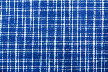 Blue white squared textile pattern