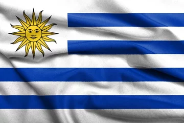 Foto auf Acrylglas Südamerika 3D Flag of Uruguay satin