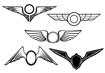 Set of wing symbols