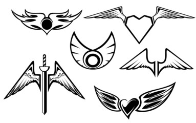 Set of wing symbols