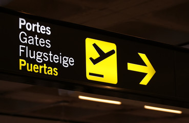 Sign at airport