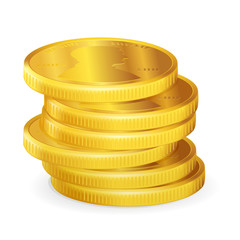 Stacks of gold coins, vector