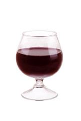 Closeup red wine glass isolated